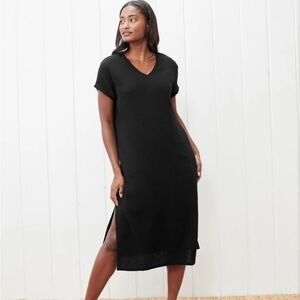 Jenni Kayne Womens black 100% cotton gauze cypress caftan dress XS